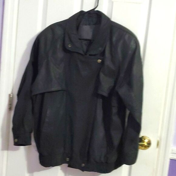 Express Black Leather Utility Aviator Jacket - Picture 1 of 14